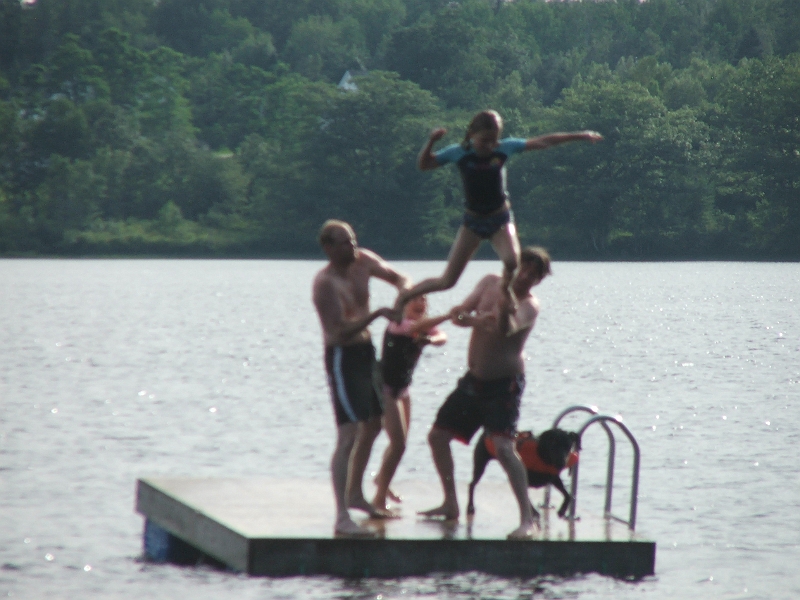 DSCF7096.JPG - throwing the girls off the raft was a blast... who needs a diving board!? :)